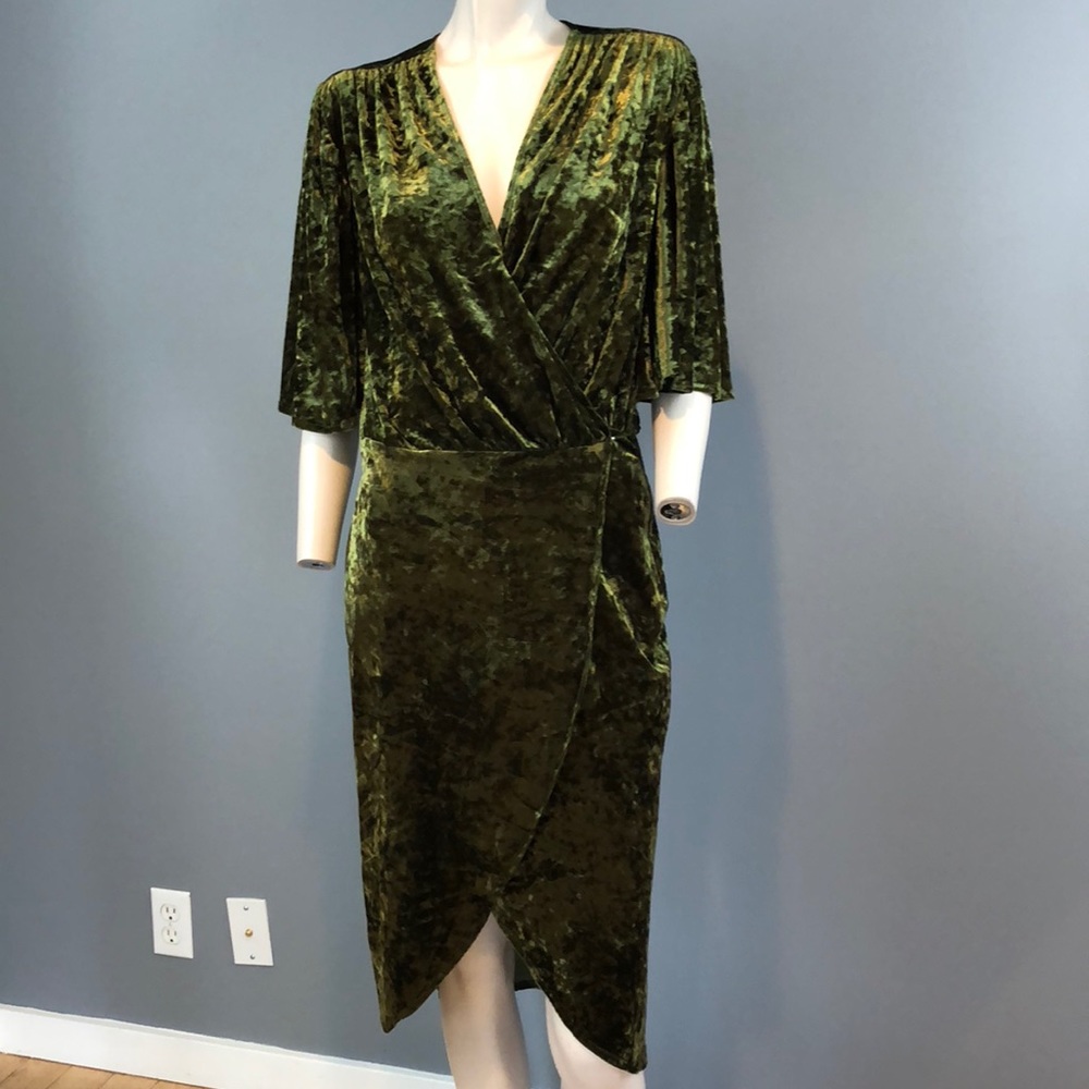 NWT Alexa Ardmor Velvet green dress. Size XS